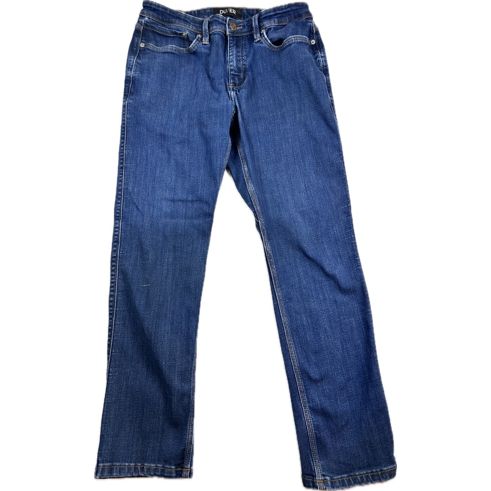 DU/ER Jeans Mens 33x30 Blue Performance Denim Stretch COOLMAX Straight Leg